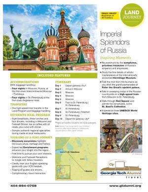 Imperial Splendors of Russia Inspiring Moments >Be Awestruck by the Sumptuous, Priceless Treasures of Russia’S Emperors and Empresses