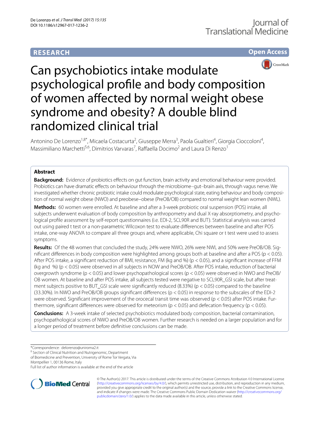 Can Psychobiotics Intake Modulate Psychological Profile and Body