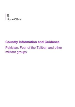 Country Information and Guidance Pakistan: Fear of the Taliban and Other Militant Groups
