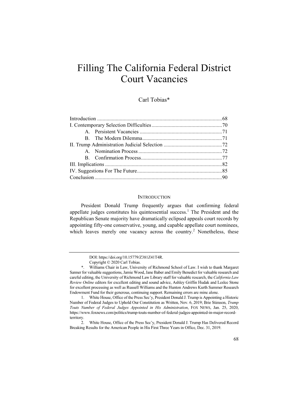 Filling the California Federal District Court Vacancies