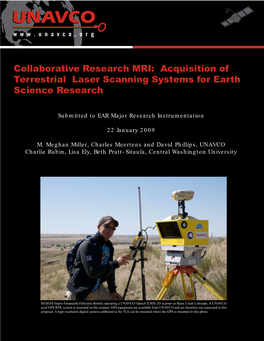 Collaborative Research MRI: Acquisition of Terrestrial Laser Scanning Systems for Earth Science Research