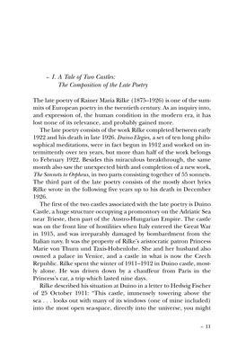 Rilke (1875–1926) Is One of the Sum- Mits of European Poetry in the Twentieth Century