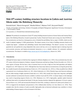 Mid-19Th-Century Building Structure Locations in Galicia And