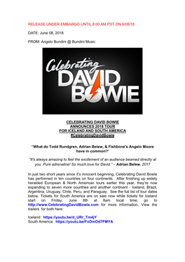 Celebrating David Bowie Pr