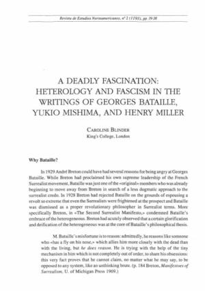 Heterology and Fascism in the Writings of Georges Bataille, Yukio Mishima, and Henry Miller