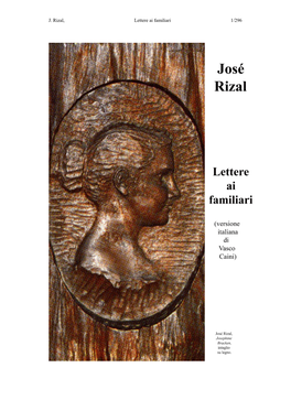 J. Rizal, Lettere Ai Familiari 1/296