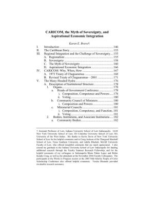 CARICOM, the Myth of Sovereignty, and Aspirational Economic Integration