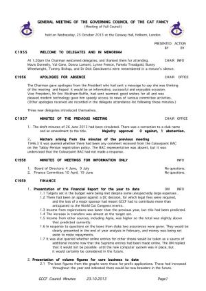 Council Minutes 23 October 2013