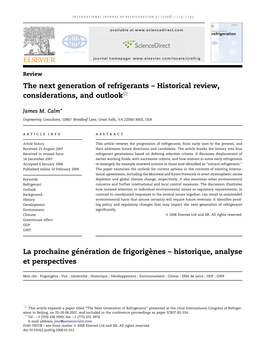 The Next Generation of Refrigerants – Historical Review, 5 Considerations, and Outlook