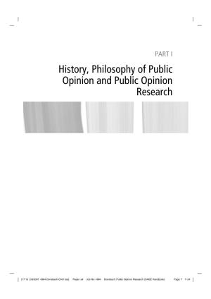 History, Philosophy of Public Opinion and Public Opinion Research