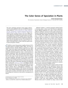 The Color Genes of Speciation in Plants