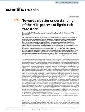 Towards a Better Understanding of the HTL Process of Lignin-Rich Feedstock