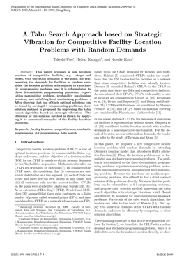 A Tabu Search Approach Based on Strategic Vibration for Competitive Facility Location Problems with Random Demands