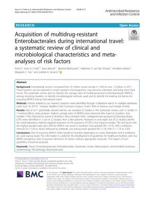 Acquisition of Multidrug-Resistant Enterobacterales During
