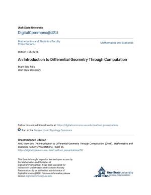 An Introduction to Differential Geometry Through Computation