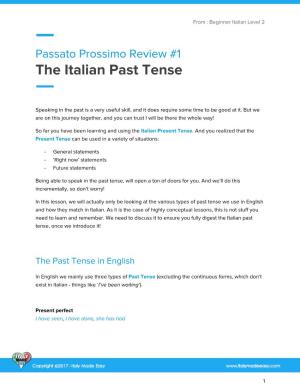 The Italian Past Tense