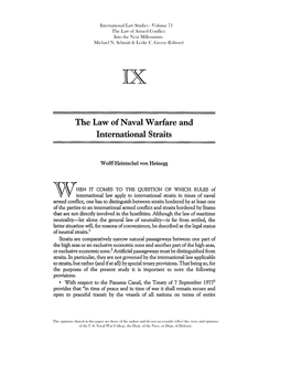 The Law of Naval Warfare and International Straits