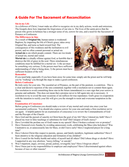 A Guide for the Sacrament of Reconciliation