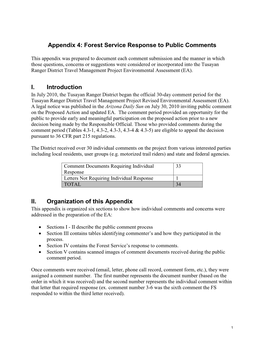 Appendix 4: Forest Service Response to Public Comments