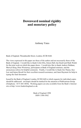 Downward Nominal Rigidity and Monetary Policy