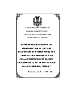 Government of Tamilnadu Detailed Project Report On