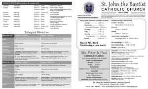 St. John the Baptist Sunday March 7Th 8:00 A.M