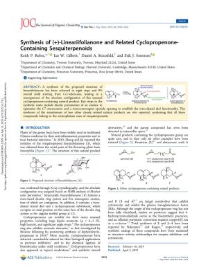 Synthesis of (+)-Lineariifolianone and Related Cyclopropenone- Containing Sesquiterpenoids Keith P