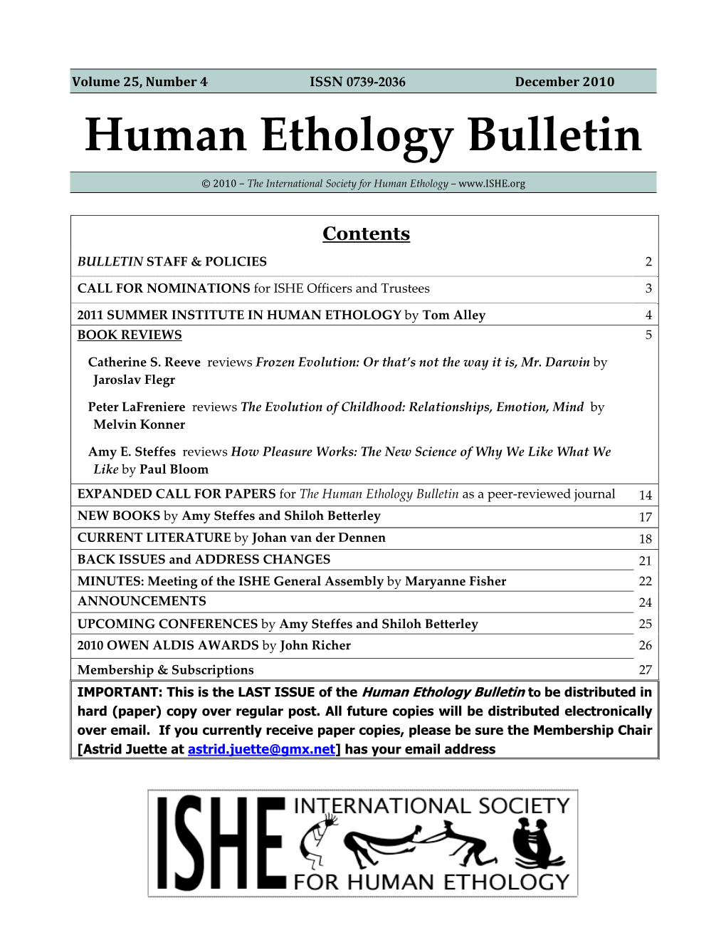 Human Ethology Bulletin