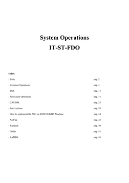 System Operations IT-ST-FDO