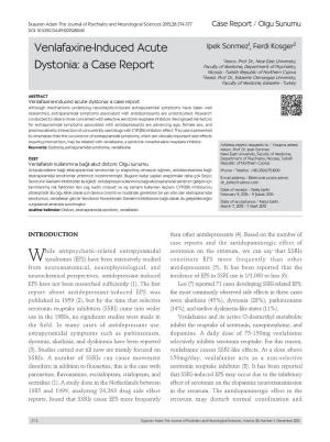Venlafaxine-Induced Acute Dystonia