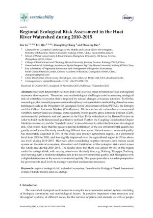 Regional Ecological Risk Assessment in the Huai River Watershed During 2010–2015