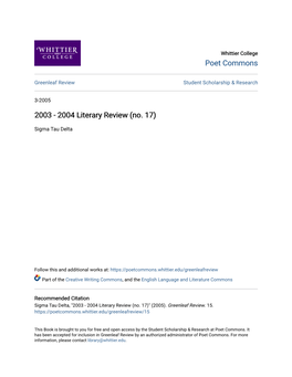 2004 Literary Review (No