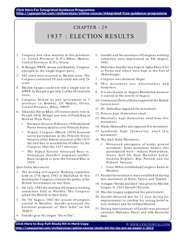 Chapter - 29 1937 : Election Results
