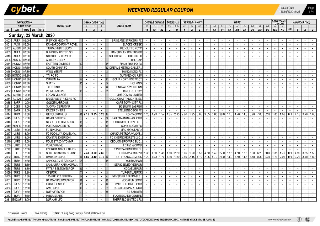 Weekend Regular Coupon 19/03/2020 10:21 1 / 4