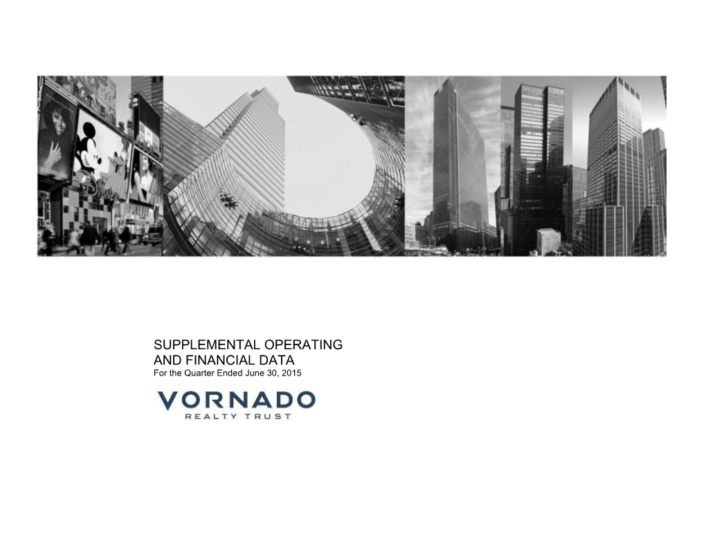 SUPPLEMENTAL OPERATING and FINANCIAL DATA for the Quarter Ended June 30, 2015