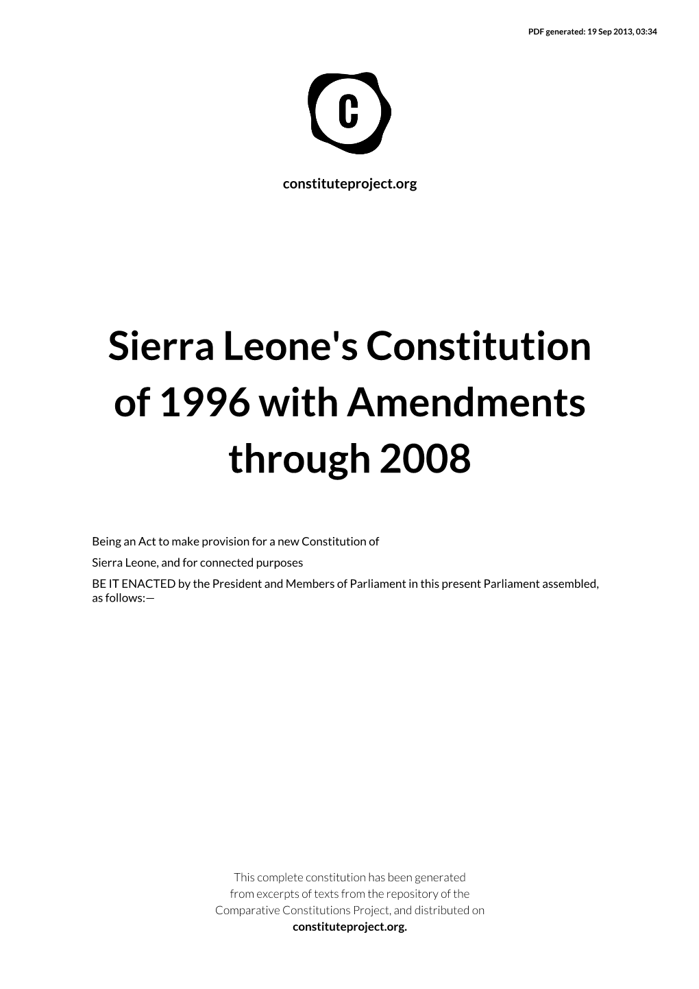 Constitution of Sierra Leone