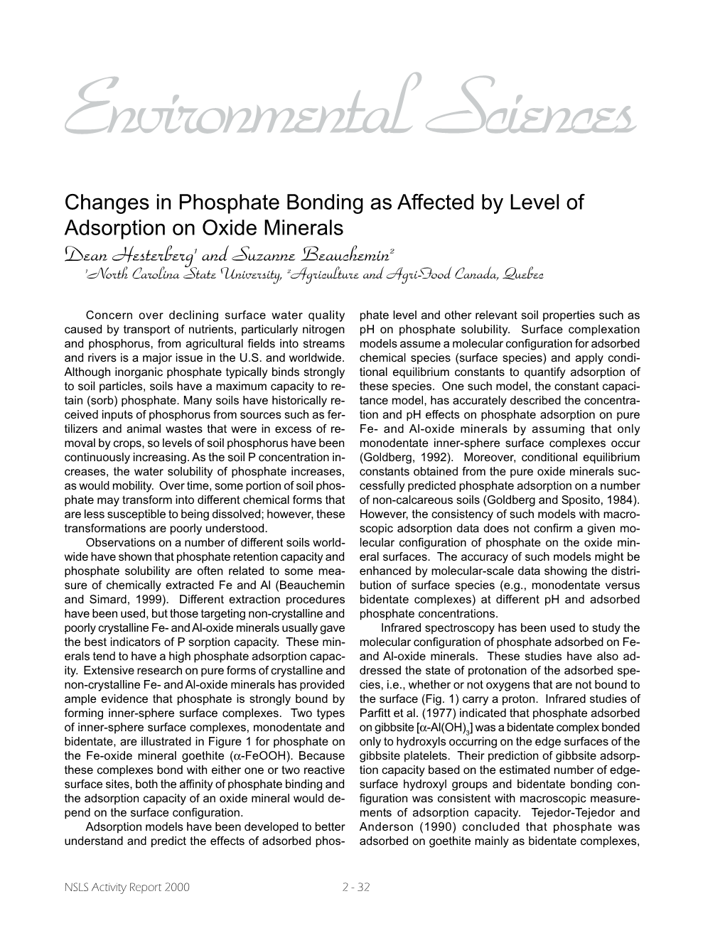 Changes in Phosphate Bonding As Affected by Level of Adsorption On