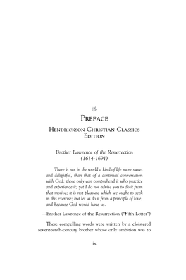 Preface Hendrickson Christian Classics Edition