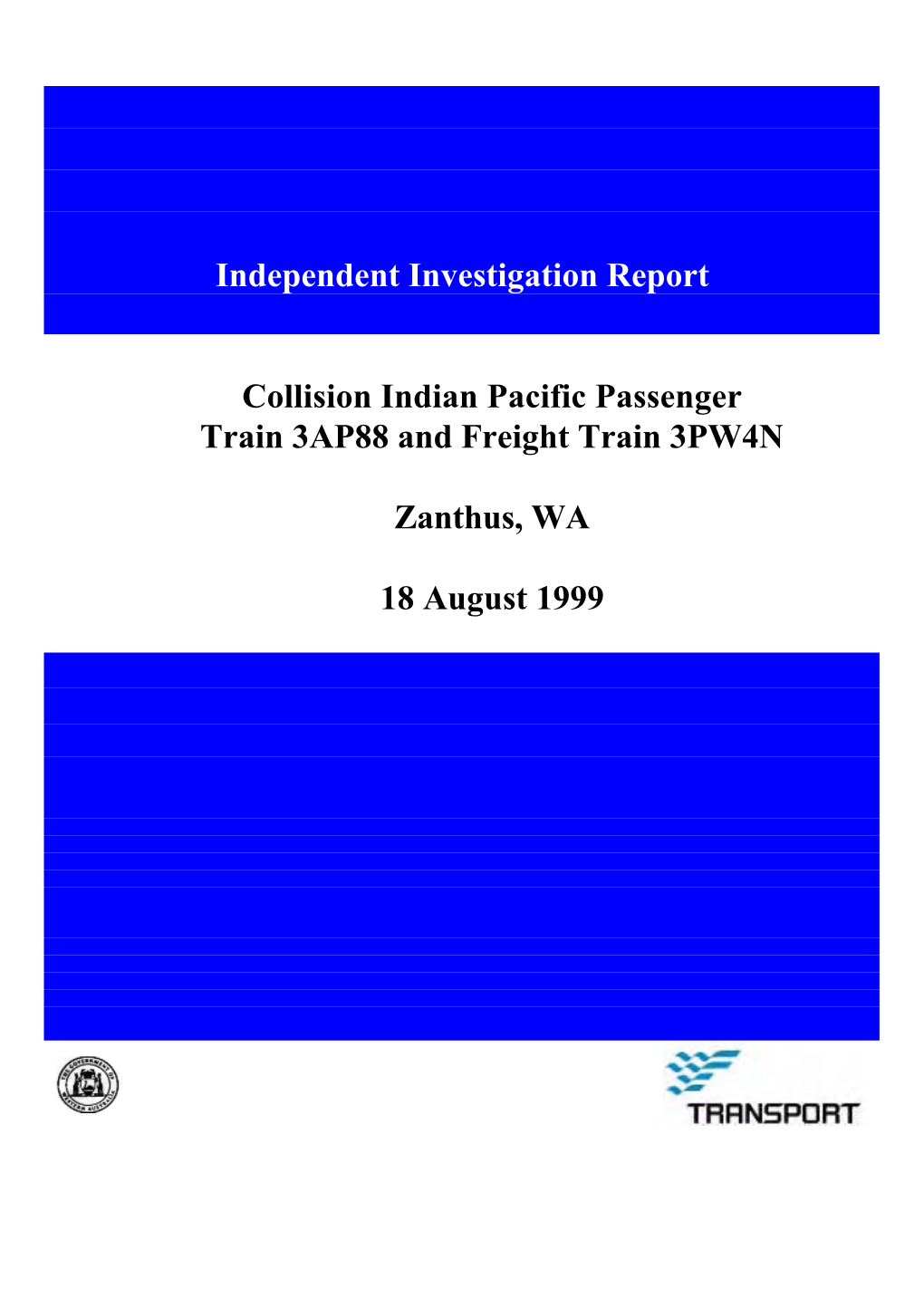 Rail Safety Investigation Report 1999/001