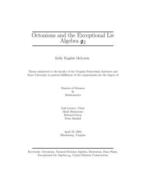 Octonions and the Exceptional Lie Algebra G2