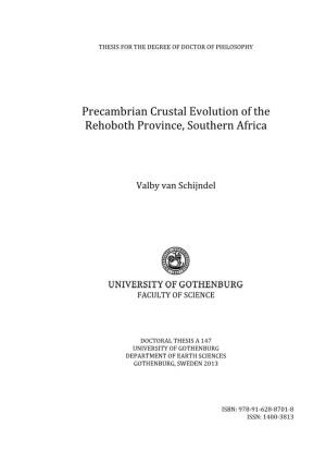 Precambrian Crustal Evolution of the Rehoboth Province, Southern Africa