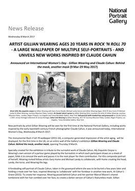 Artist Gillian Wearing Ages 20 Years in Rock 'N Roll 70