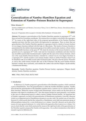 Generalization of Nambu–Hamilton Equation and Extension of Nambu–Poisson Bracket to Superspace