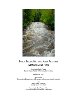 Sandy Brook Natural Area Preserve Management Plan