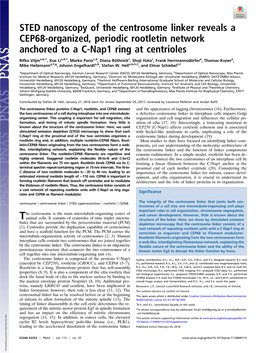 STED Nanoscopy of the Centrosome Linker Reveals a CEP68-Organized, Periodic Rootletin Network Anchored to a C-Nap1 Ring at Centrioles