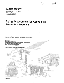 Aging Assessment for Active Fire Protection Systems