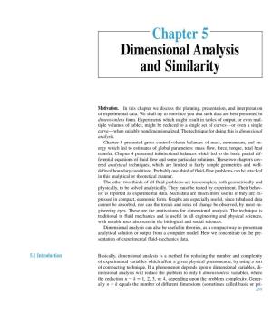 Chapter 5 Dimensional Analysis and Similarity