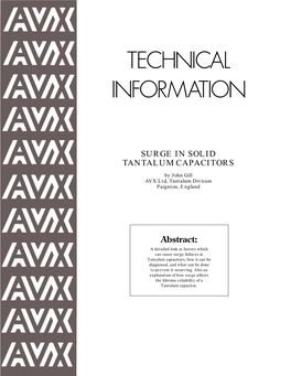 Surge in Solid Tantalum Capacitors Technical Information