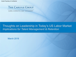 Thoughts on Leadership in Today's US Labor Market