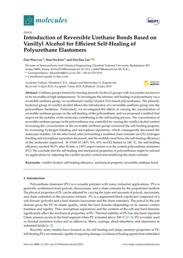 Introduction of Reversible Urethane Bonds Based on Vanillyl Alcohol for Efficient Self-Healing of Polyurethane Elastomers